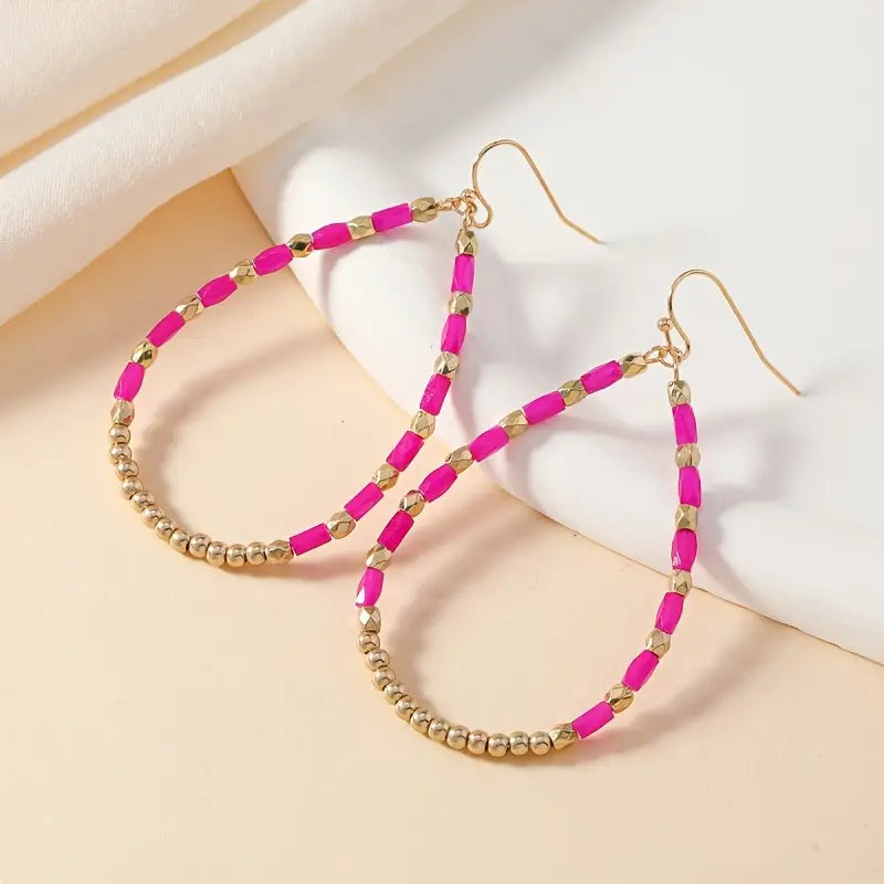 Pink Teardrop Earrings