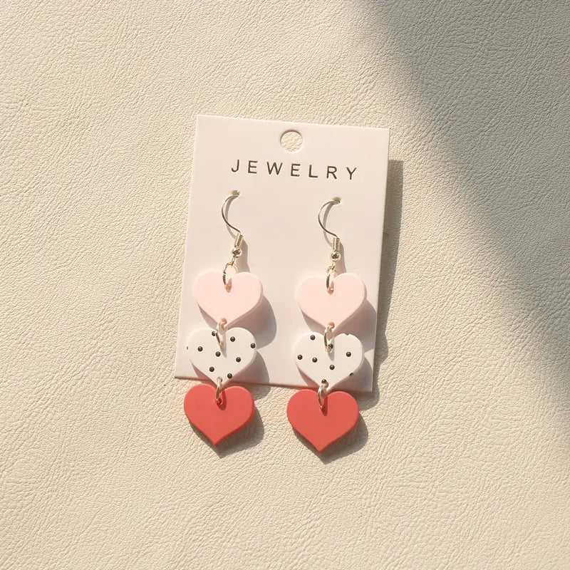 Polka Dot Heart Earrings