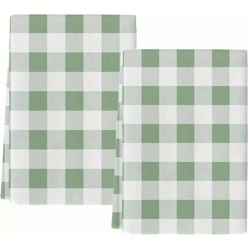 Sage Green Buffalo Plaid Towel set