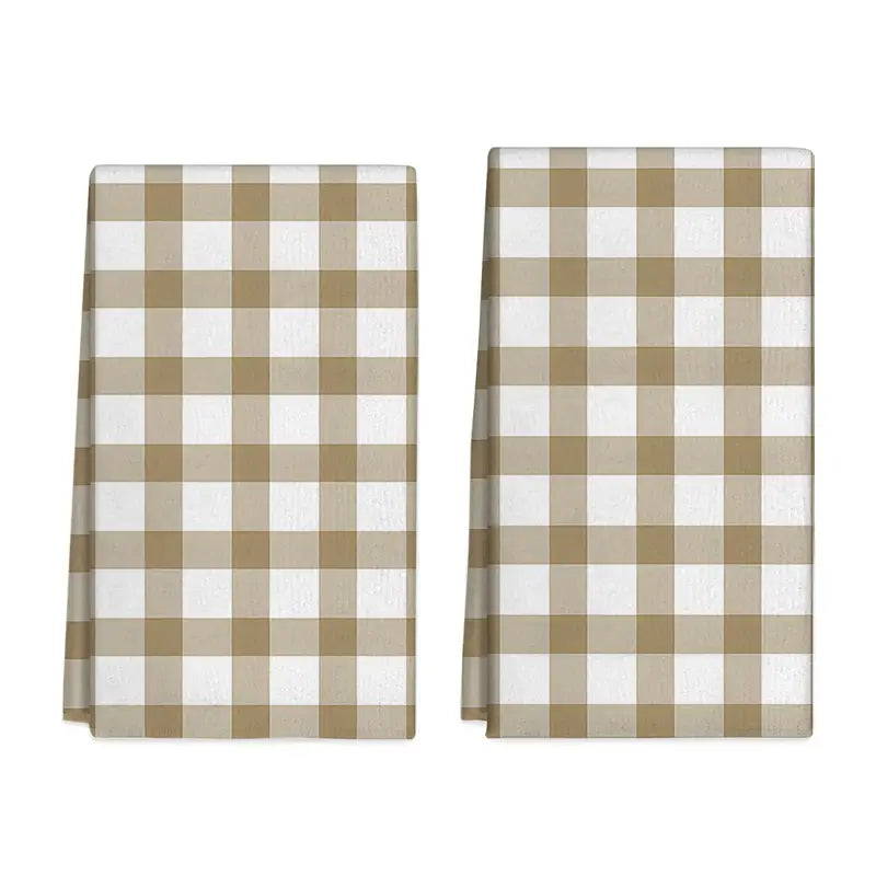 Brown Buffalo Plaid Towel Set